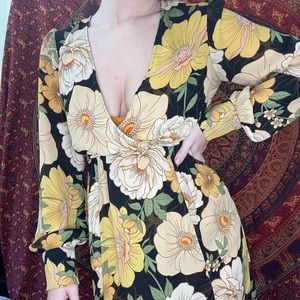 floral retro style maxi dress